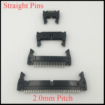 

DC2 34P 40P 44P 50P 60P 34 40 44 50 60 Pin 2.0mm Pitch 180 Degree Straight Ejector Header Connector Male PCB IDC Horn Socket Box
