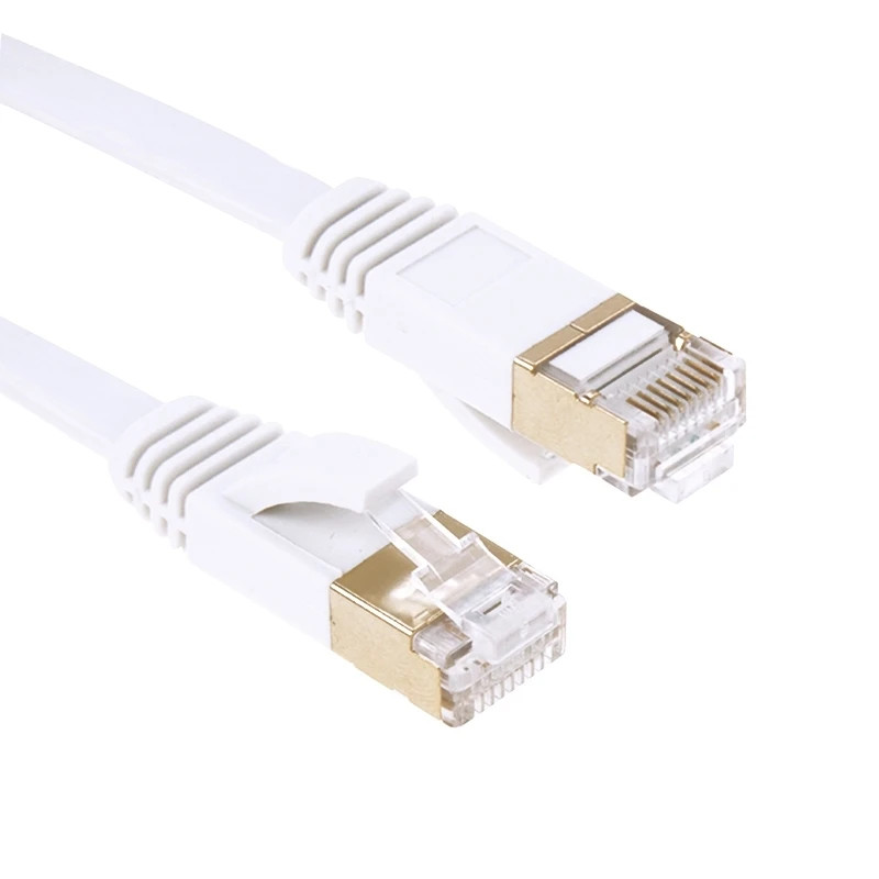 

1/2/3m Gold Plated Head CAT7 High Speed 10Gbps Ultra-thin Flat Ethernet Network LAN Cable