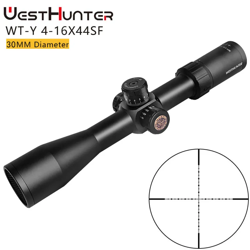 

WESTHUNTER WT-Y 4-16X44SF Long Range Military Rifle Scope Stretch Locking Mil Dot Reticle 30MM Tube Riflescopes For Gun Hunting
