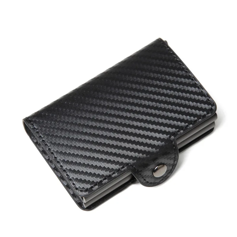 

RFID Aluminium Double Boxes Credit Card Holder Business Card Case Carbon Fiber Metal Aluminum Fashion Card Wallet