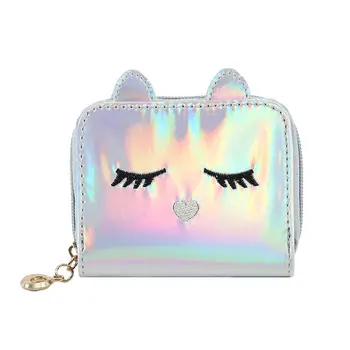 

Cute cartoon holographic laser lady coin purse fashion mini clutch bag portable wallet