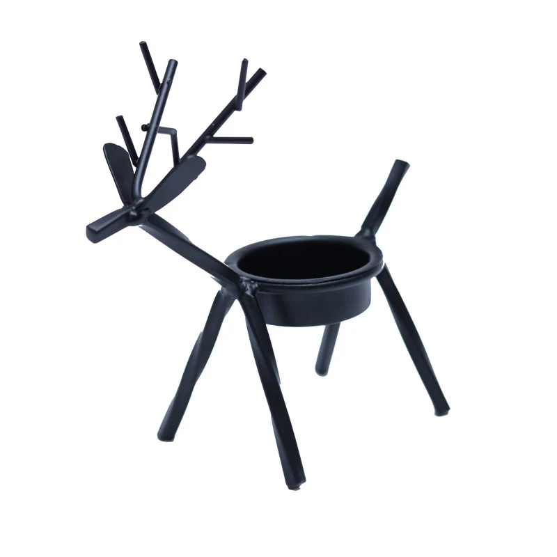 

2019 Creative metal Candle Holder Cute deer modelling Christmas table Decoration For Home New Year decoration