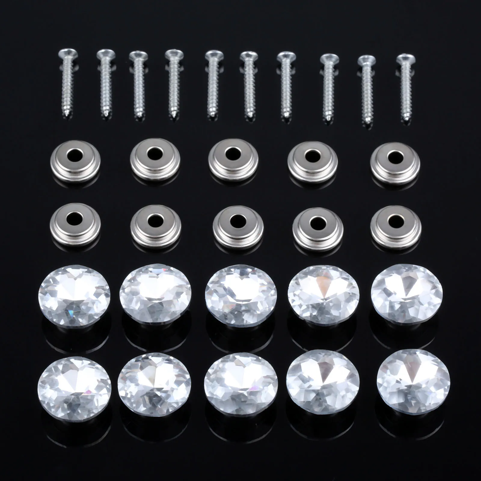 

DRELD 10Pcs Diamond Crystal Upholstery Nails Button Tacks Studs Pins 16/18/25/30mm Sofa Bag Wall Decoration Furniture Accessory