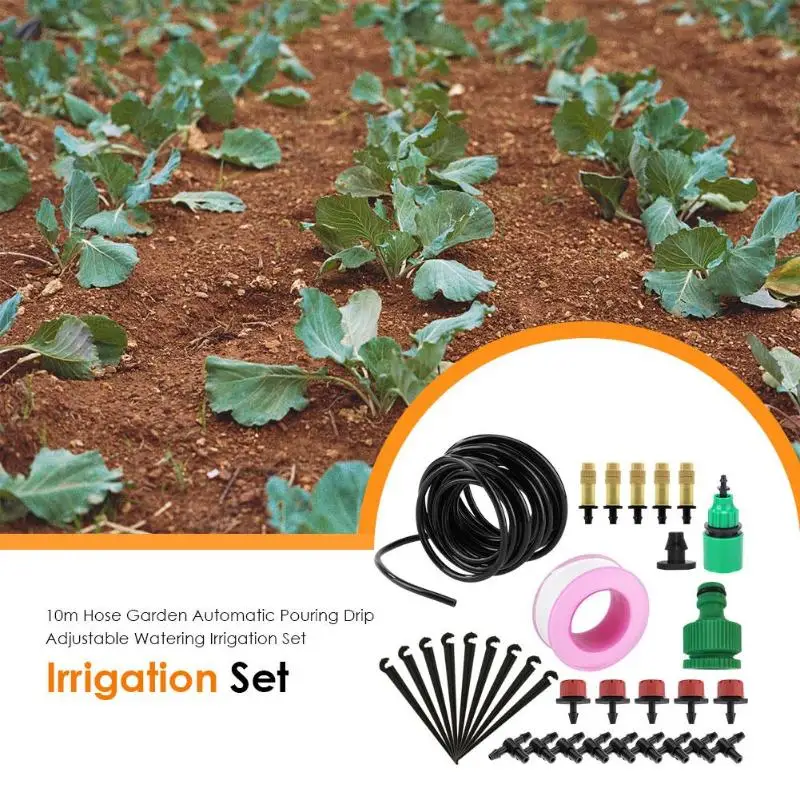 10m Drip irrigation Hose Garden Automatic Pouring Drip Adjustable Watering Irrigation Set Garden Products