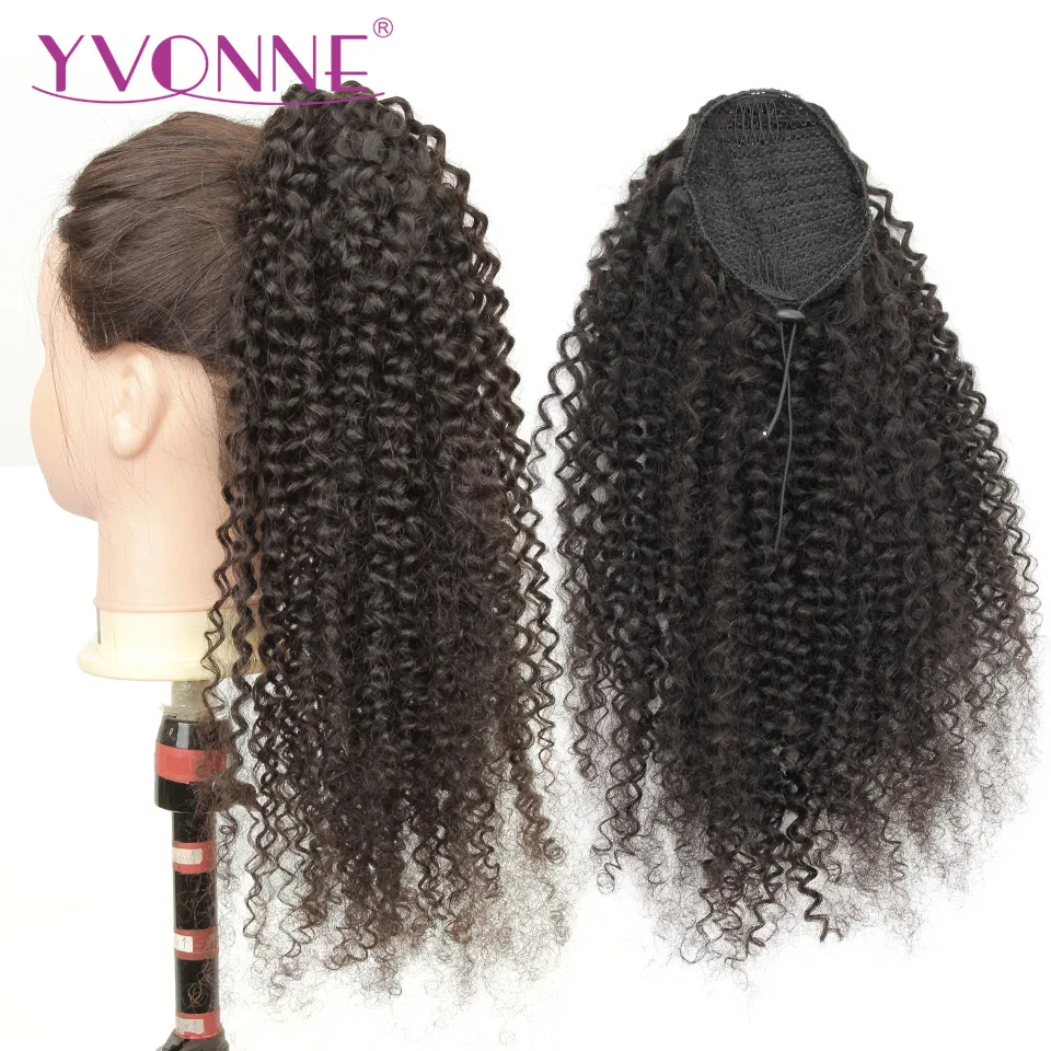 [Yvonne] малазийские кудрявые человеческие волосы на заколках для наращивания, высокое соотношение, бразильские девственные волосы, натуральный цвет