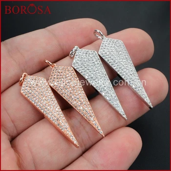 

BOROSA Cubic Zirconia Cooper Crystal Rhombus Shaped Pendant WX041