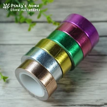 15mm*10m Gold Foil Washi Tape Silver/Gold/Bronze/Rose/Green Scrapbooking Decorative Masking Tape Paper Packing Tape Scotch Tape