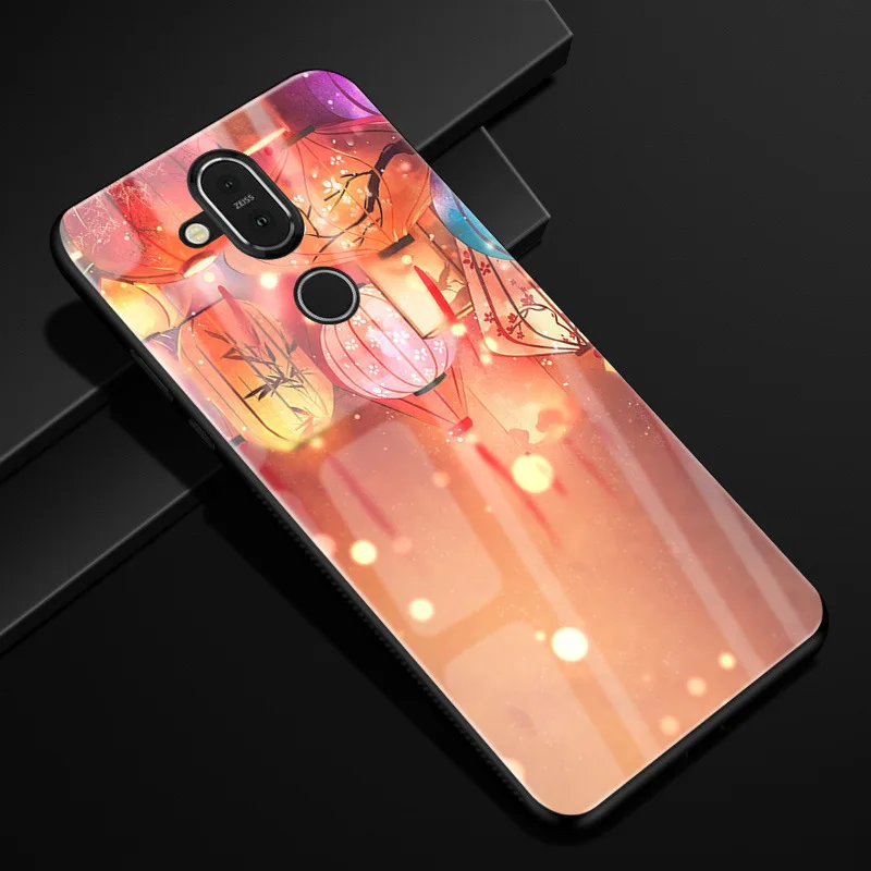 31 Для Nokia 8,1 чехол PC закаленное стекло чехол для телефона черный ТПУ бампер чехол для Nokia 7,1 plus 8,1X7 Чехол для Nokia 7 Plus - Цвет: 31