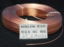 1m Outside Dia:2mm 19Pins*0.37mm Acrolink OCC Signal Teflon Wire Cable For DIY Hifi 99.99999% Pure Copper