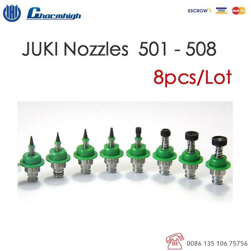 Free shipping 8pcs/set Standard JUKI Nozzle (501 502 503 504 505 506 507 508) 8 size for