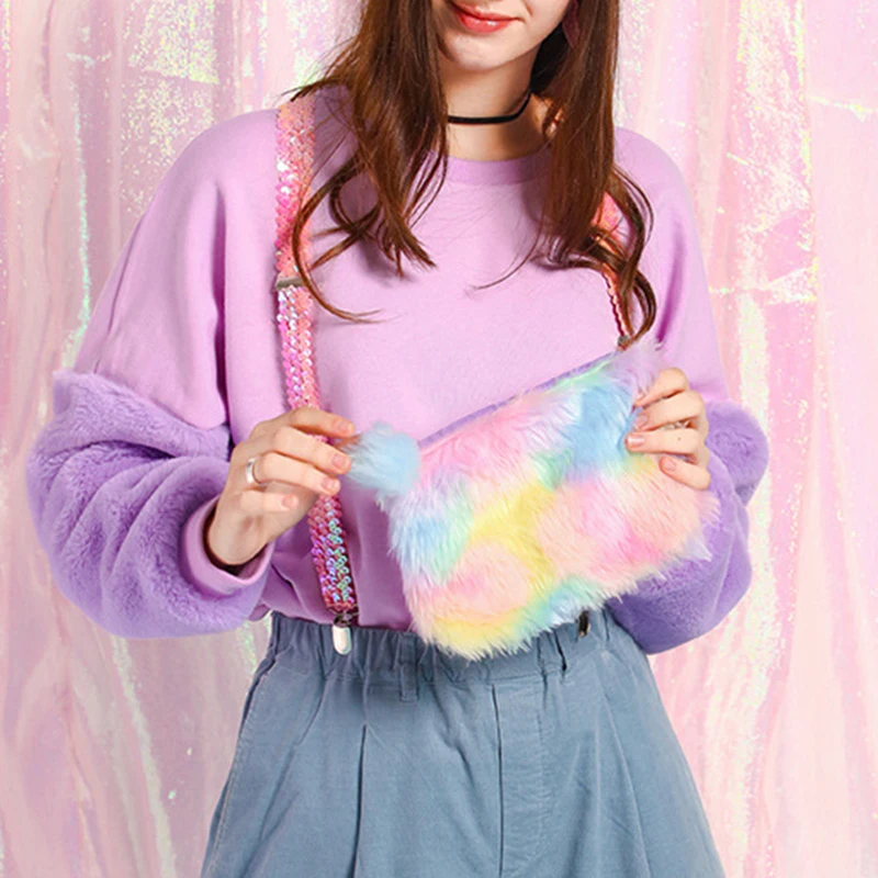 Rainbow-Fur-Girl-s-Cute-Crossbody-Bag-Winter-Mini-Handbags-Kawii-Women-Shoulder-Bag-Leather-Cartoon
