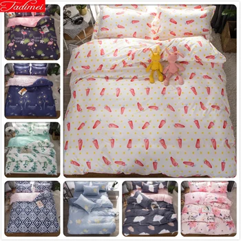 

Pink Duvet Cover 3/4 pcs Bedding Set Adult Kids Child Bed Linens Single Full Double Queen King Size Bedspreads Quilt Pillow Case