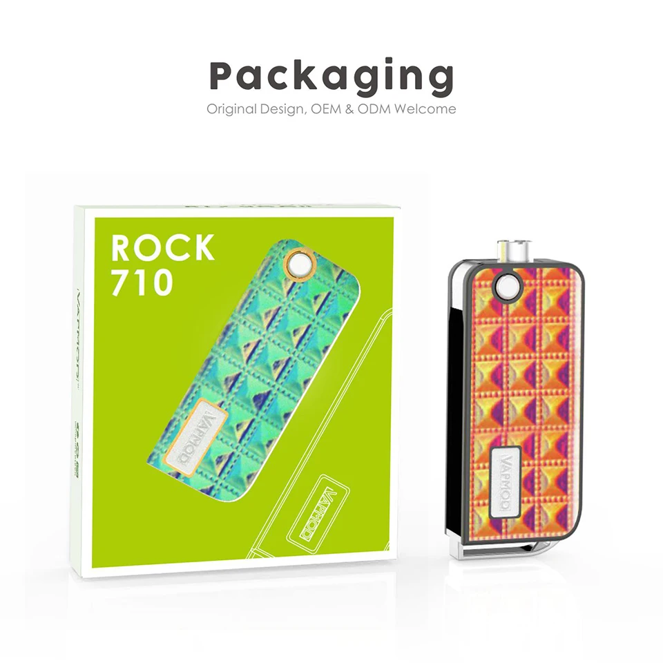 Original Veeape Vapmod ROCK 710 2 in 1 Starter kit 650mah Battery 0.5ml Cartridge Wax Vaporizer Adjustable Voltage Vape Pen Kit (11)