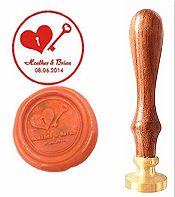 Key Lock Винтаж индивидуальный логотип роскошные Воск уплотнительное штамп латунь