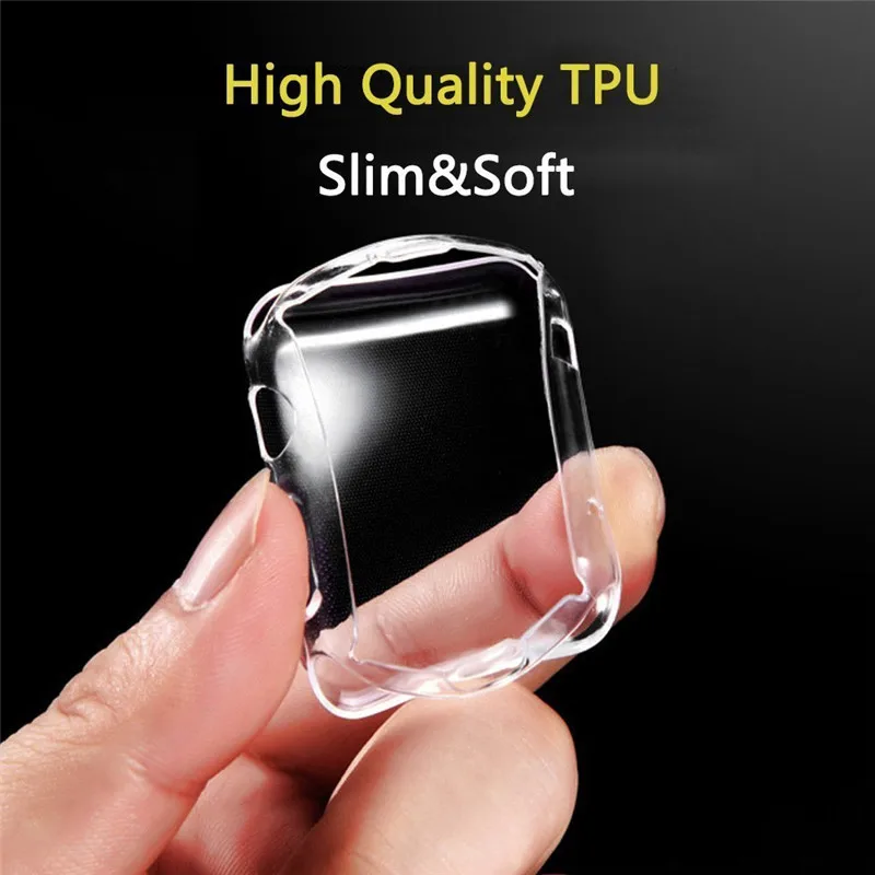 SIKAI TPU Watch accessories for Apple Watch Case Series 3 2 1 Soft Slim Screen Protector All-around Ultra-thin Cover for iWatch