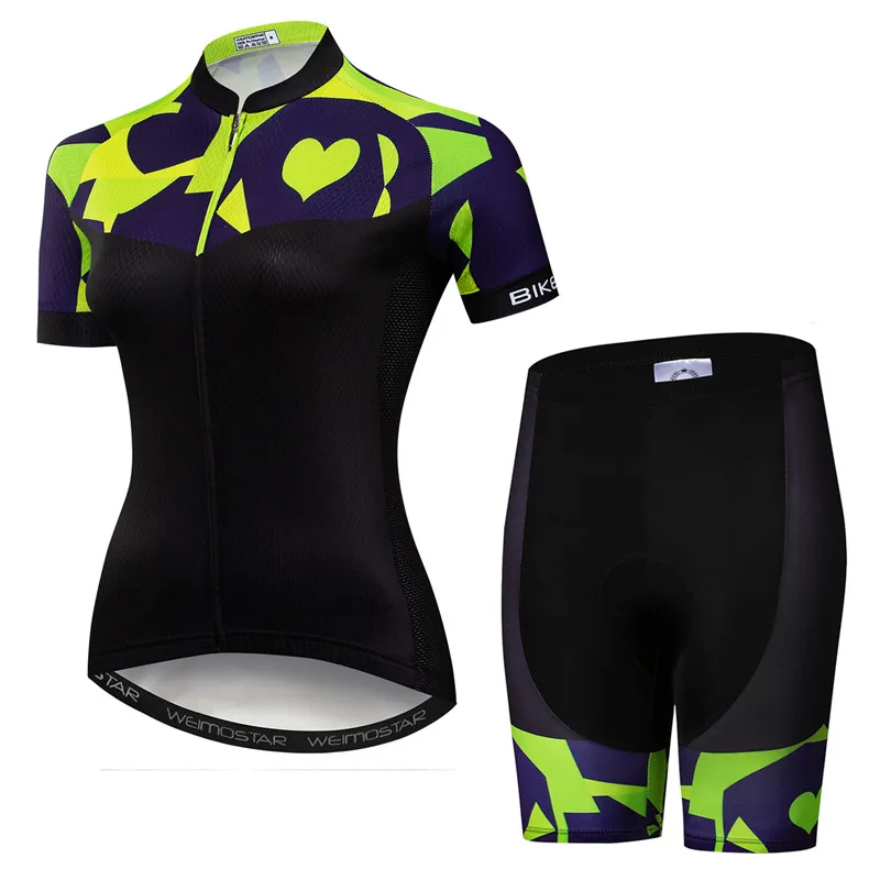 Трикотажный комплект для велоспорта женские велосипедные кофта и шорты для девочек Горная дорога MTB велосипедные костюмы Maillot Ropa Ciclismo Топ низ розовый - Цвет: 85