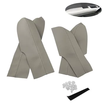 

DIY Automobile Door Panel Armrest Real Leather for Honda Civic Sedan 06-11 Gray Protection Strip Scratch Protector Decor_3.18