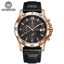 Top Luxury Brand OCHSTIN Men Sports Watches Men’s Quartz Date Clock Man Leather Army Military Wrist Watch Relogio Masculino