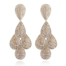 Цветок мотаться CZ Drop Серьги Медь Материал настройки кубический циркон новые модные ювелирные изделия