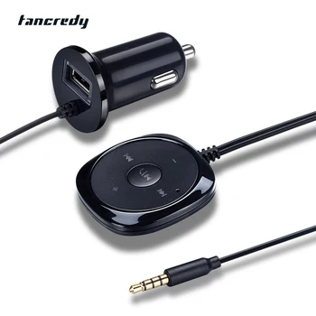 Tancredy Car Bluetooth Aux Audio Receiver Adapter Bluetooth HandsFree Aux Bluetooth hands Free Music Receiver USB Car Charger