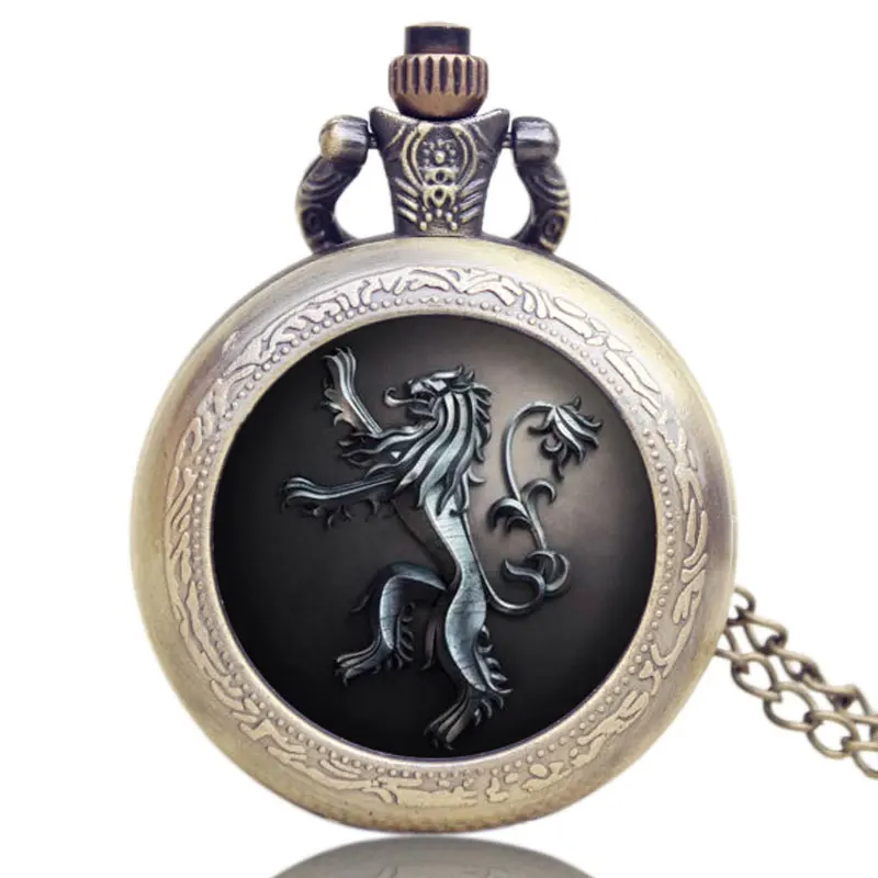 

Hot Fashion US TV Series Game of Thrones Theme Pocket Watch Gift Men Women Quartz Pendant Watches for Fans