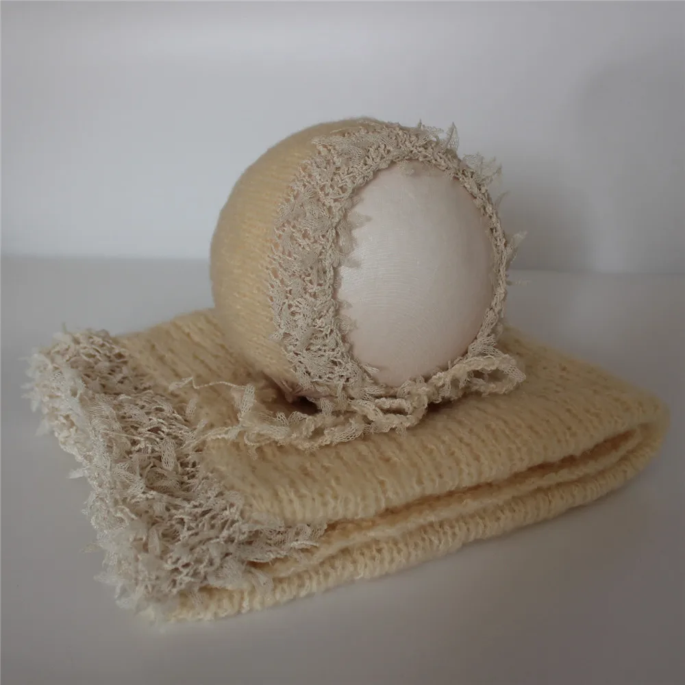 Handmade Mohair Tulle Wrap With Bonnet Set Newborn Photography Prop Baby Photo Prop Handmade Mohair Tulle Wrap With Bonnet Set Newborn Photography Prop Baby Photo Prop