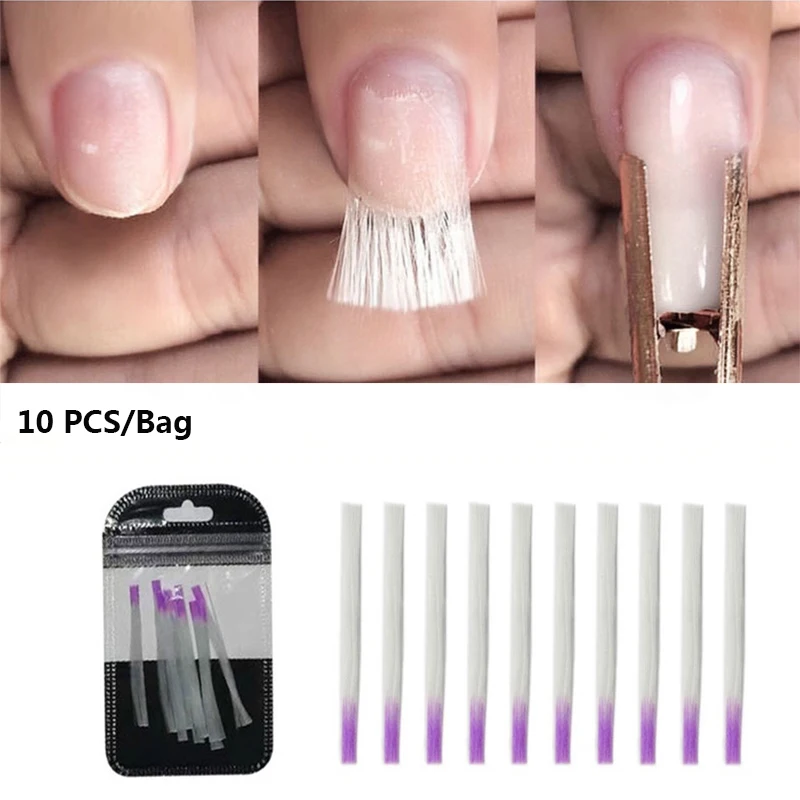 

10 Pcs Fiberglass Nail Extension Glass Fibernails Poly Gel Form Nail Silk Building Up Extension Manicure Acrylic Tips Wrap Tools