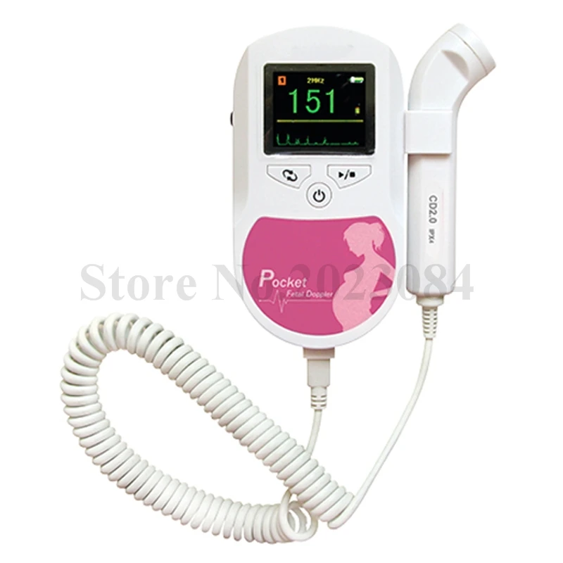 

Free Shipping Handheld Pocket Fetal Doppler LCD Sonoline C 2/3M Probe+ Free Gel Pink