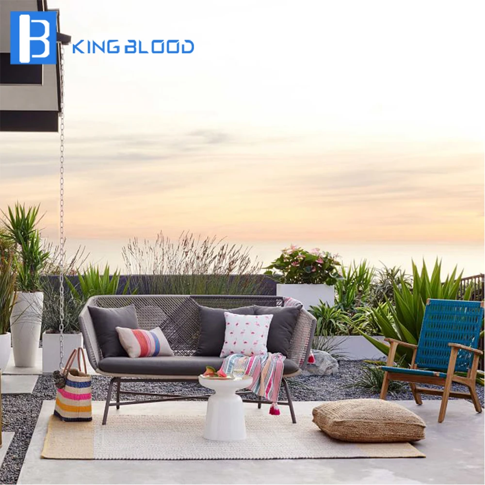 Buy outdoor patio furniture aluminum frame rope woven