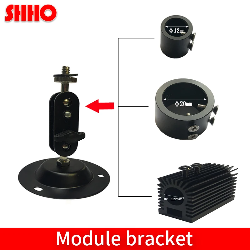 

High quality steel laser module accessories fixed frame many adjustable point black module bracket high 90mm machine parts