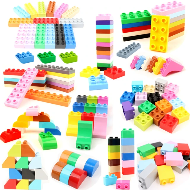 Diy 6pcs/lot Foundation Bricks Large Particle Building Blocks Accessories Compatible With Legoing Duploe Toys For Children Gifts