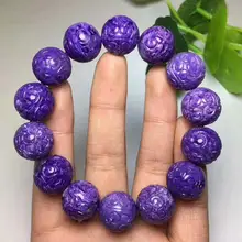 Натуральный фиолетовый Чароит браслет из бусин из драгоценных камней 16,1 мм AAAA