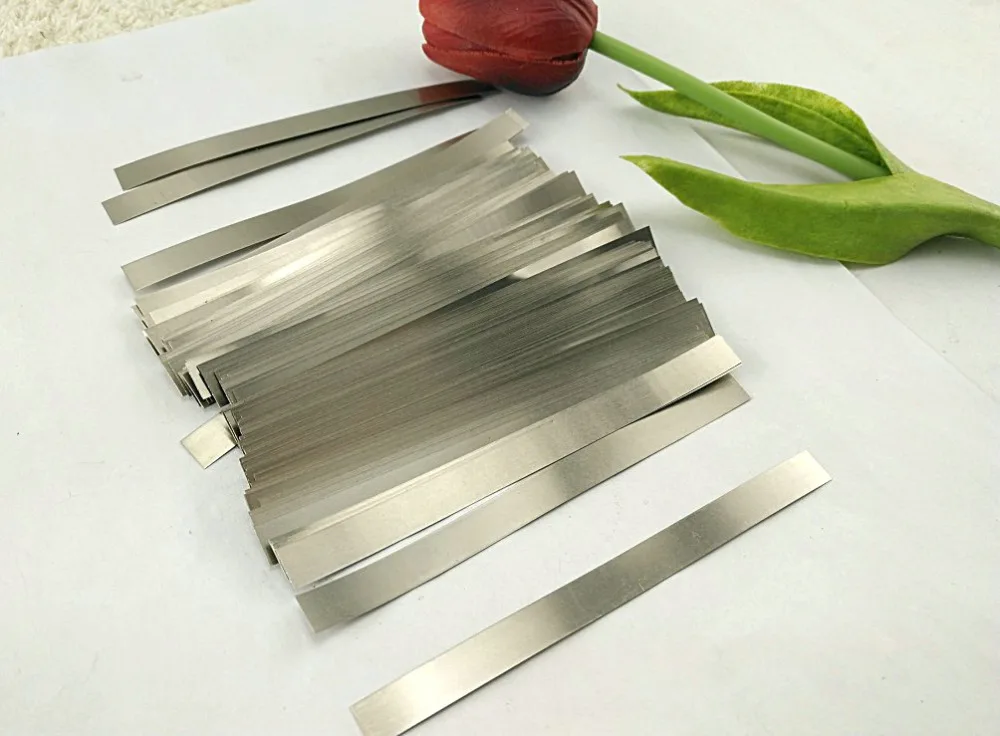 

100pcs 8*100*0.15mm Pure 99.96% Low Resistance Nickel Ni Metal Strap Sheet Batter