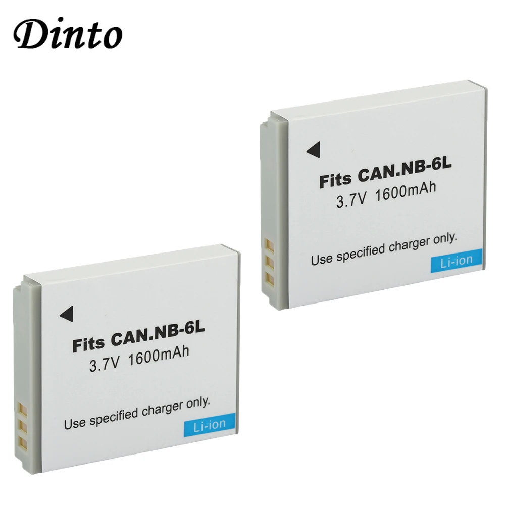 

DINTO 2pcs 1600mAh NB-6LH NB-6L NB6L Camera Battery for Canon PowerShot S90 SD770 D10 HS SX520 SX530 SX540 SX600 SX610 SX700