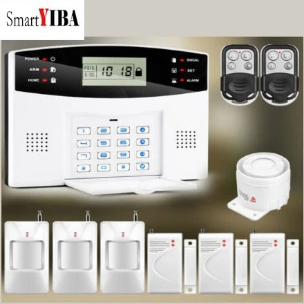 

SmartYIBA Wireless Voice Prompt Security Smart Home GSM Alarm System Kit With Wired Siren PIR Motion Detector Door/Window Sensor