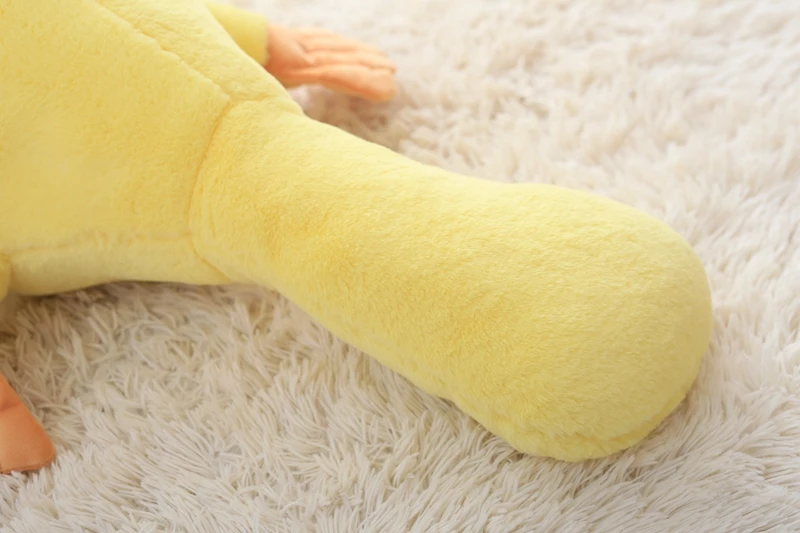 Dorimytrader Cute Cartoon Duck Plush Toy Giant Stuffed Animal Yellow Ducks Doll Pillow for Children Friend Gift Deco 100cm 120cm DY50513  (9)