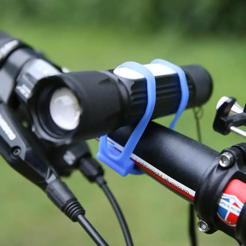 Силиконовый ремешок повязки на велосипедный руль фонарь полосы велосипедный фонарь с креплением держатель Велоспорт вспышки света светильник зажим для велосипеда аксессуары