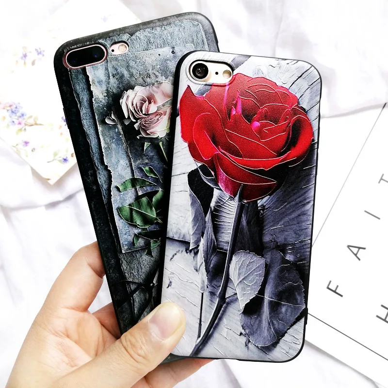 Retro Rose Flower Phone case For Iphone X 6 6S 7 8 plus