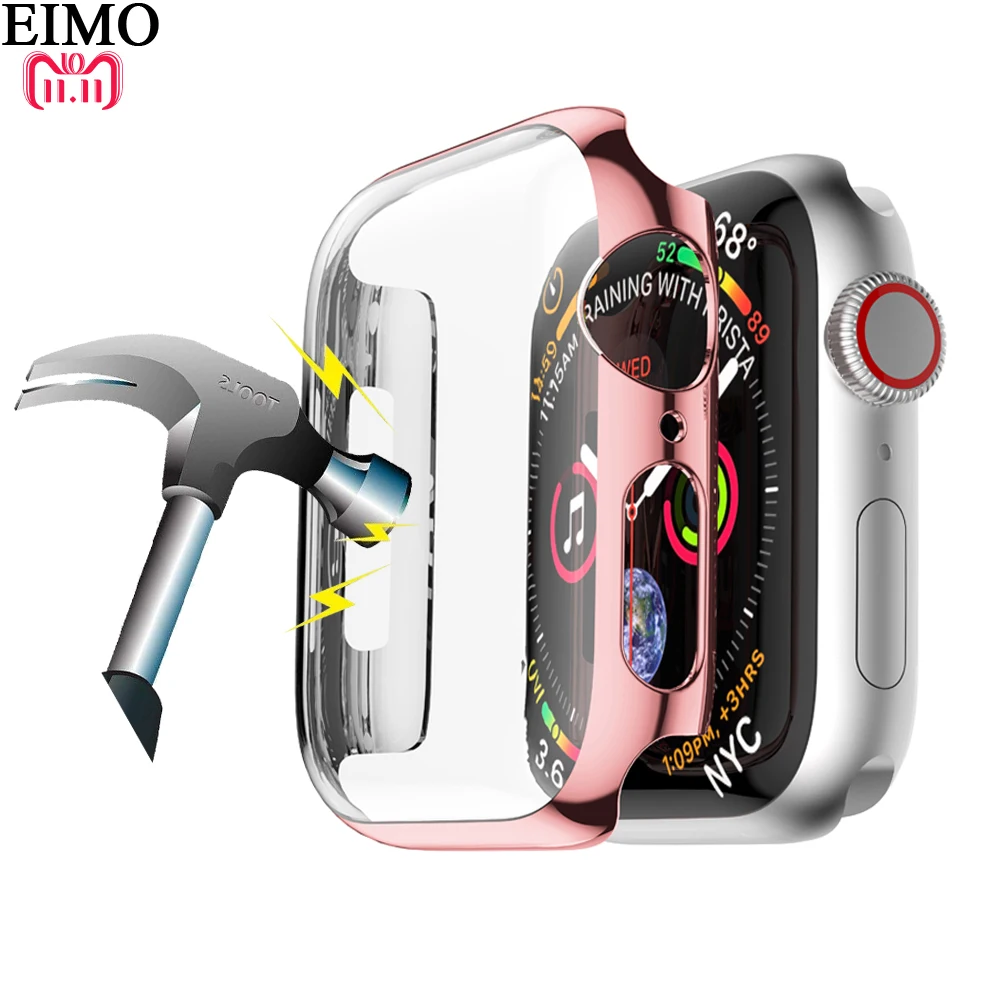 

Case For Apple Watch band 42mm 44mm iwatch band 38mm 40mm for apple watch 4 3 2 1 protective screen Frame plating cases cover