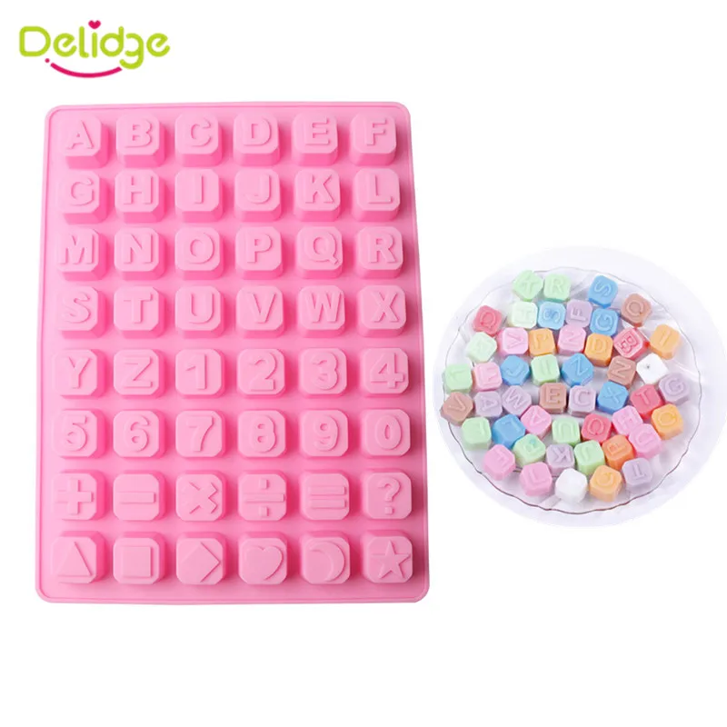 

Delidge 1PC 48 Holes English Alphabet Silicone Cake Mold 3D Fondant Chocolate Jello Pudding Mold DIY Cake Decorating Tools