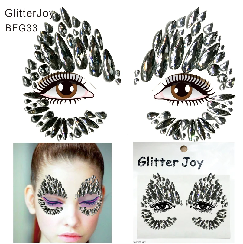 

BFG33 1Pc Clear Resin Face Gem Around Eye for Chic Look Christmas Party, Near Year Eve Party for Face Rock
