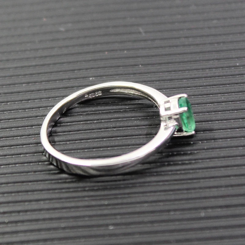 Акция натуральное обручальное кольцо с изумрудом для женщин 0,4 карат 4 мм* 6 мм натуральный я сорт изумруд твердый 925 серебро изумруд драгоценный камень кольцо