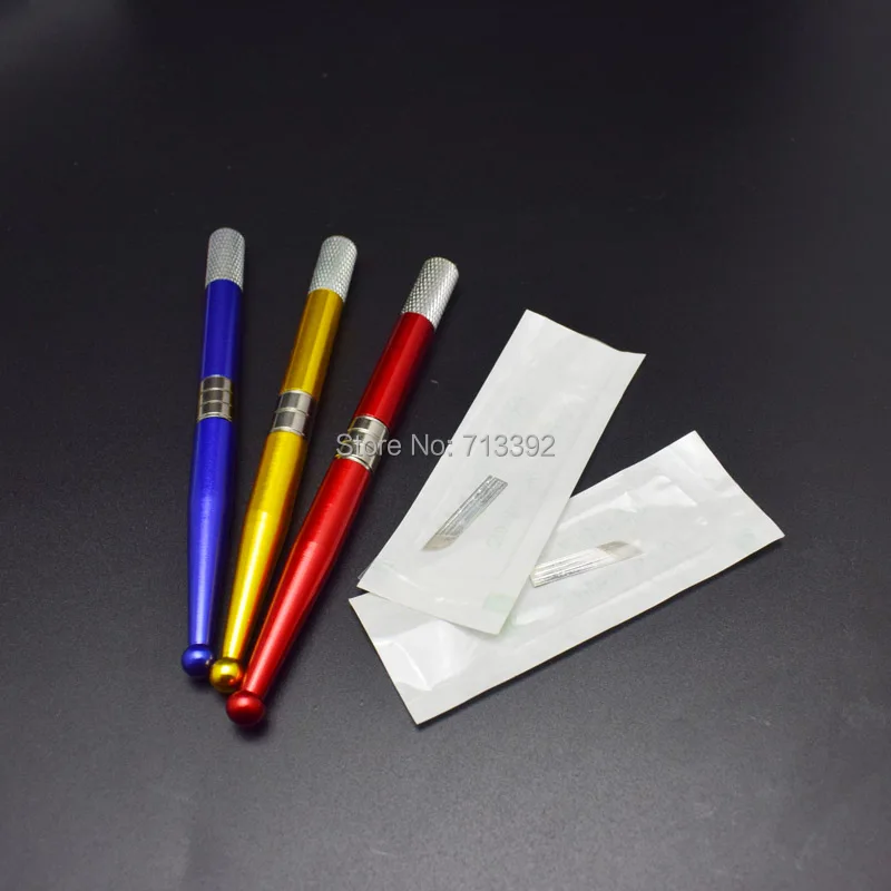 10 шт. профессиональная ручка для макияжа из нержавеющей стали с лезвием