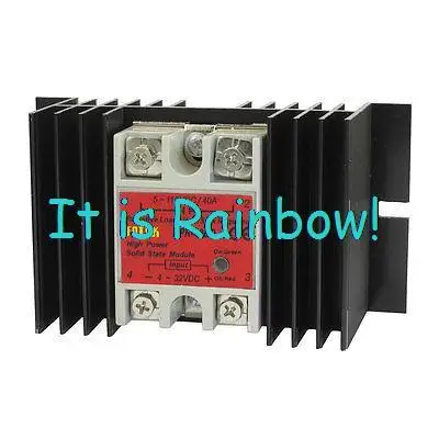 

Free Shipping Single Phase Solid State Relay HPR-40DD 4-32V DC 5-110V DC w Black Heat Sink