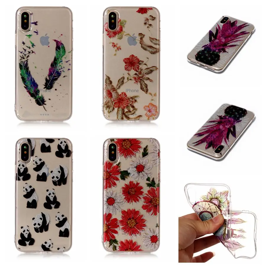 

Soft Phone Case For iPhoneX XS XR XSPlus Case Flicker Powder Pattern Back Cover For iPhone9 9Plus XS Funda Capa Silicone Shell