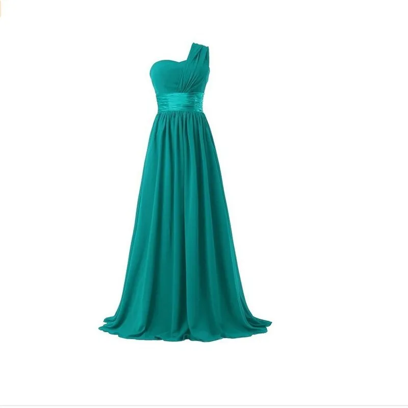 One Shoulder Chiffon Formal Party Long Bridesmaid Dress