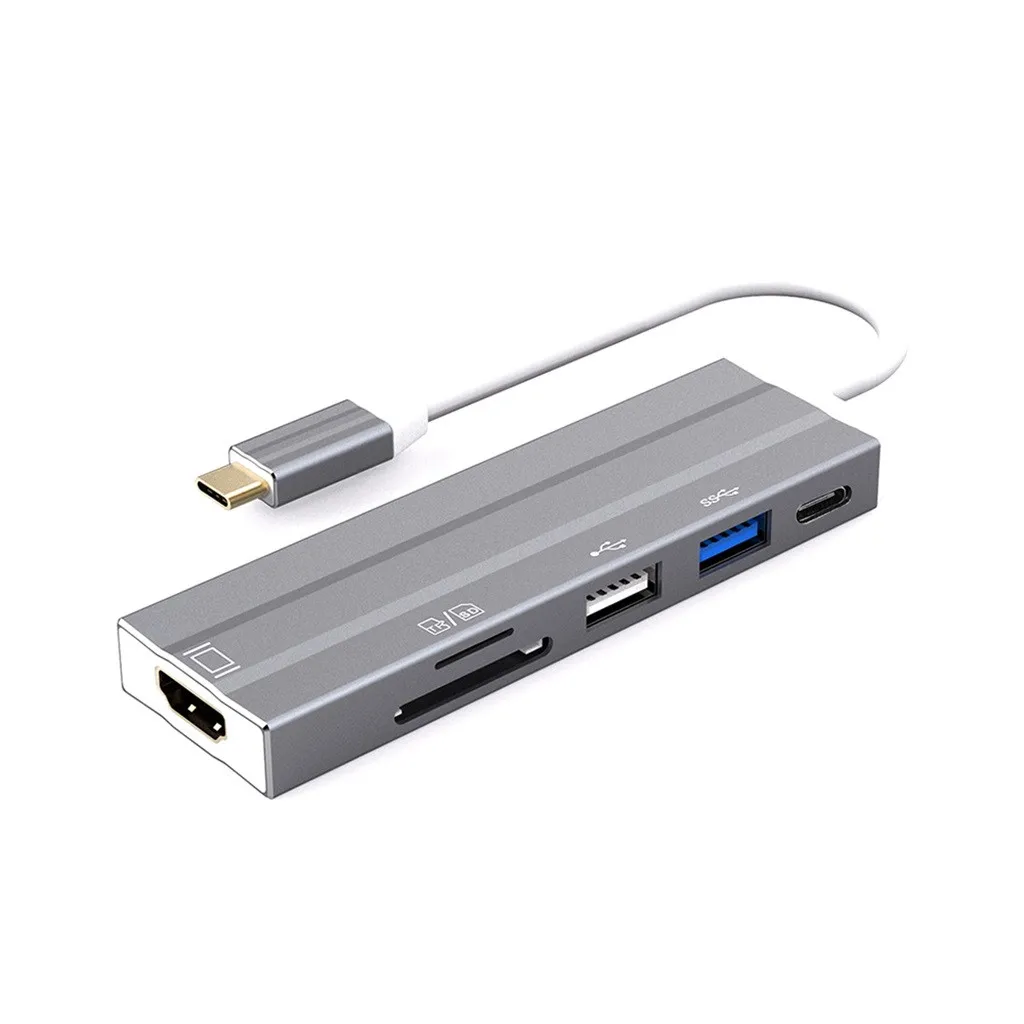 6 в 1 usb type C концентратор Hdmi 4K USB C концентратор к Gigabit Ethernet Rj45 Lan адаптер для MacBook Pro Аксессуары USB-C type C 3,1