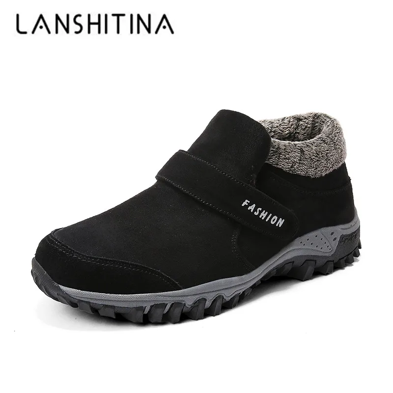 

New 2019 Men Winter Boots Warm Fur Snow Shoes Men Casual Shoes Ankle Boots Anti-skid Footwear Cotton Flats Ooudoor Work Shoes 47
