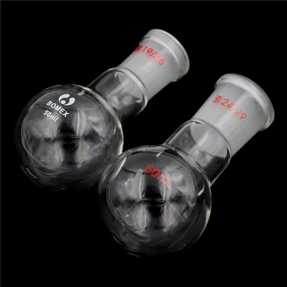 

1Pcs 24/29 19/26 1-neck 50ML Round Bottom Glass Flask Single Neck Chemistry Boiling Flask