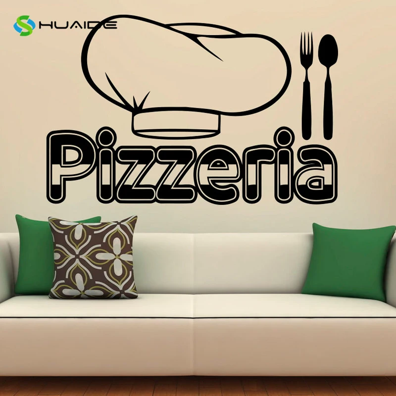 Виниловая наклейка на стену Pizzeria s Pizza для ресторана интерьера декора настенный
